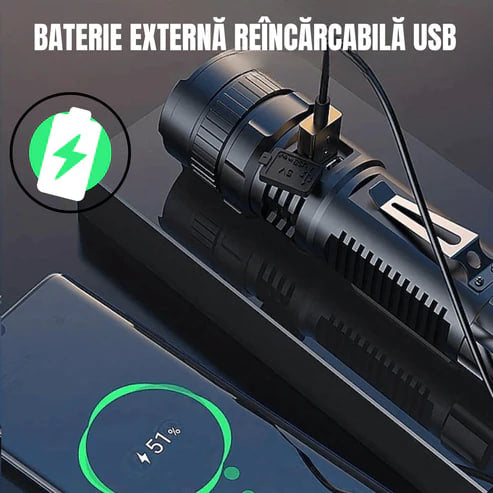 Sada Běžné Baterkové Svítilny s Německým Laserem + Krabice + Další Baterie ZDARMA – TitanLux™